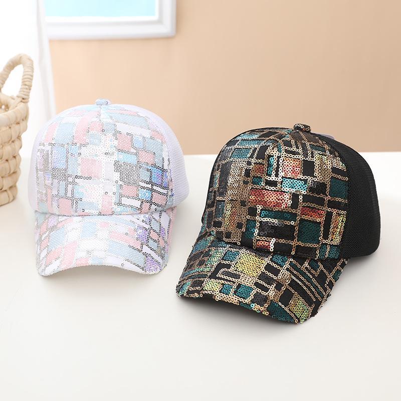 Summer Colorful Sequin Stitching Children's Mesh Cap