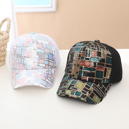 Summer Colorful Sequin Stitching Children's Mesh Cap
