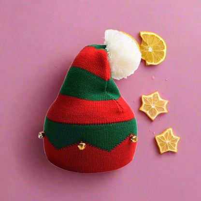 Christmas fur ball bell children's wool hat