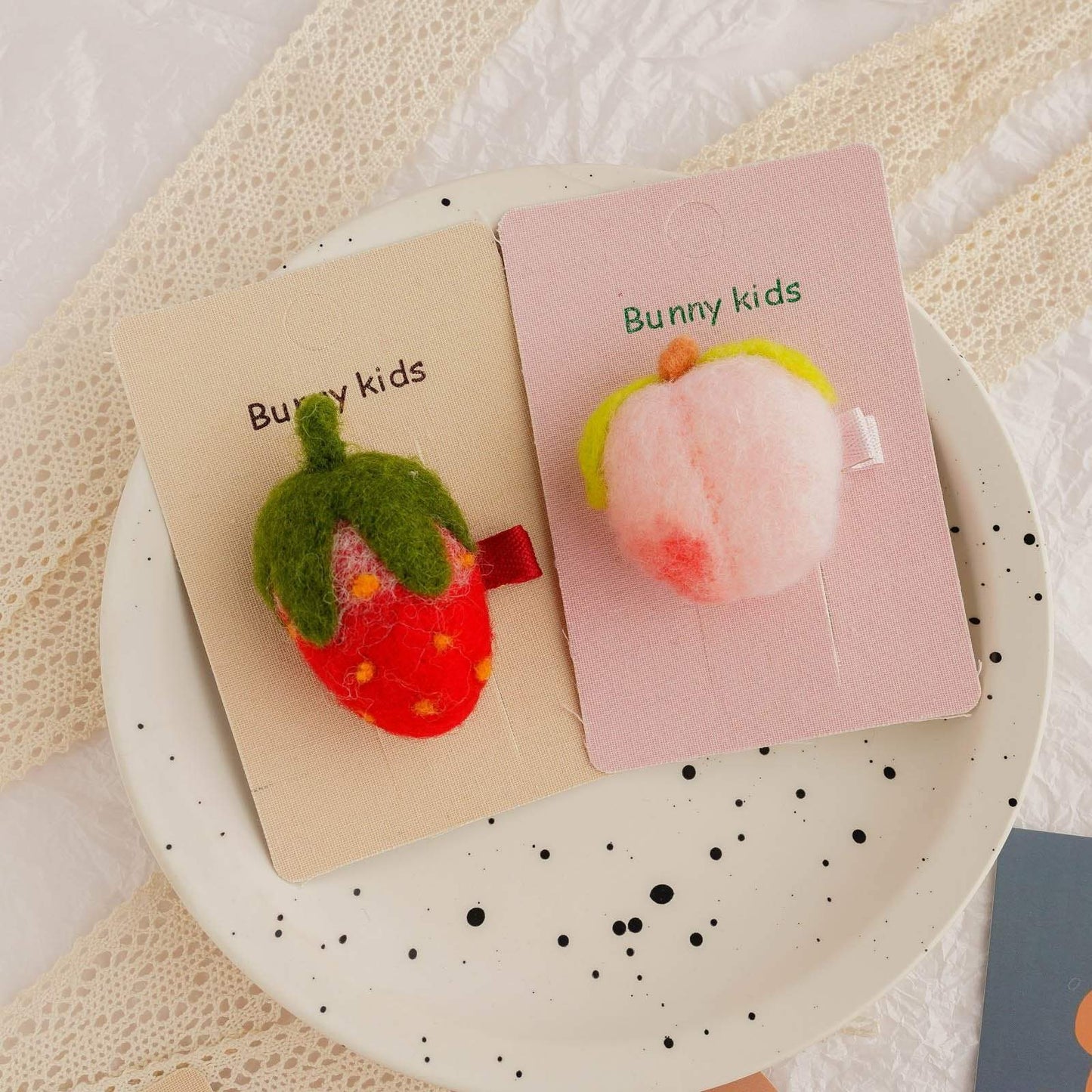 Children's Felt Triangle Strawberry Hairpin