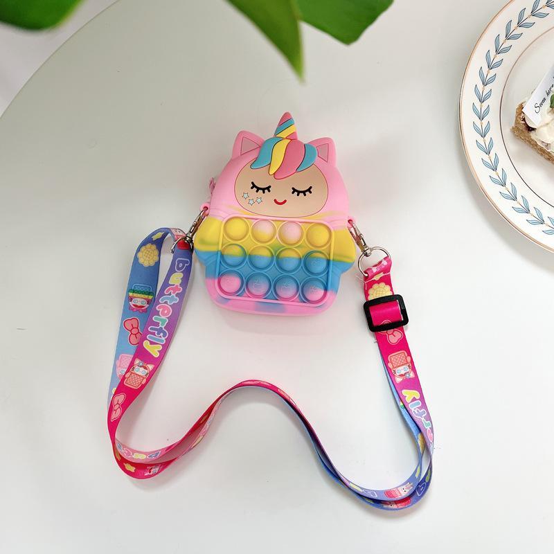 Children's Coin Purse Pink Bow Doll Press Toy
