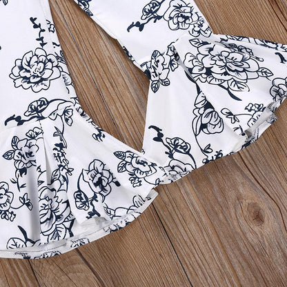 Suspender vest top printed horn pants