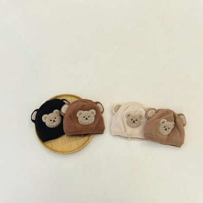 Baby Bear Boy Knitted Hat Plus Cotton Wool Hat