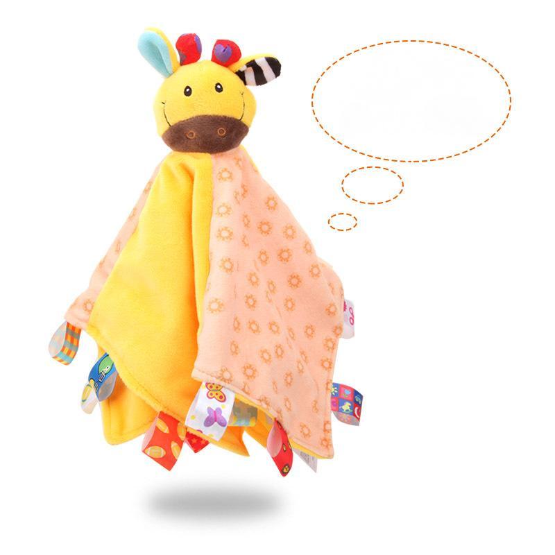 Baby Animal Comfort Towel with Rattle Plush Toy