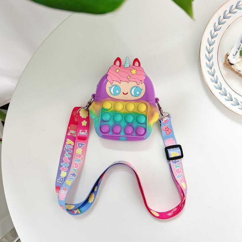 Children's Coin Purse Pink Bow Doll Press Toy