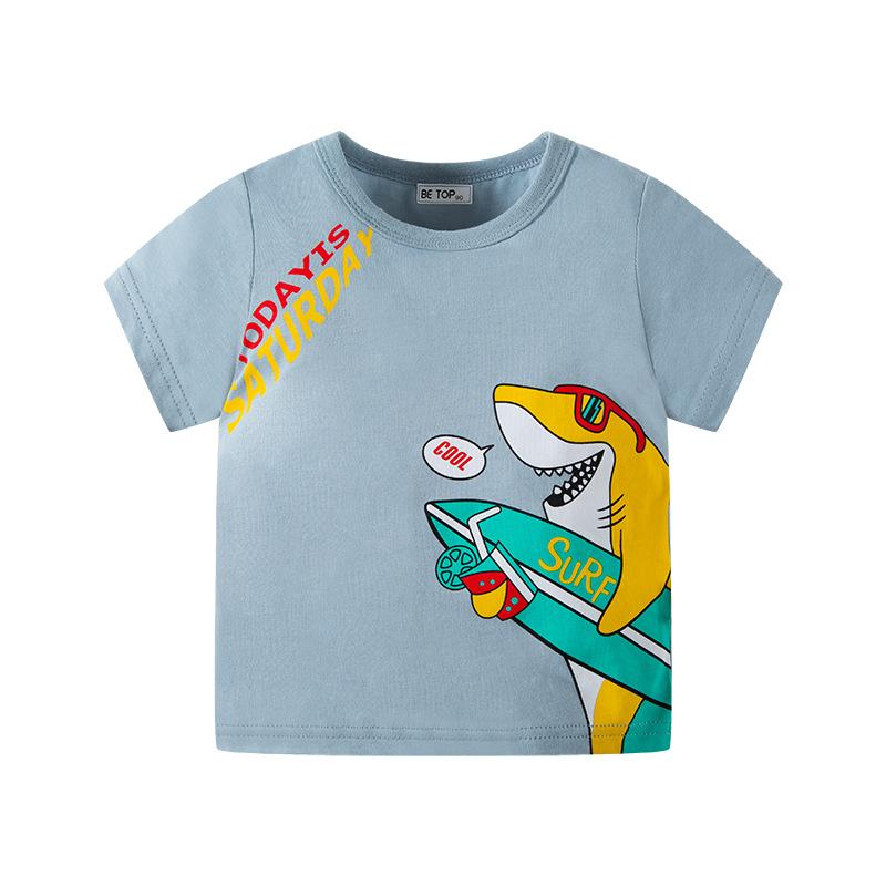 Children's short sleeve T-shirt shark Print Cotton