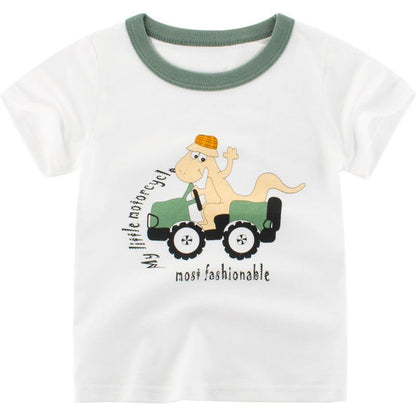 Children's Cotton Short Sleeve T-Shirt cartoon car
