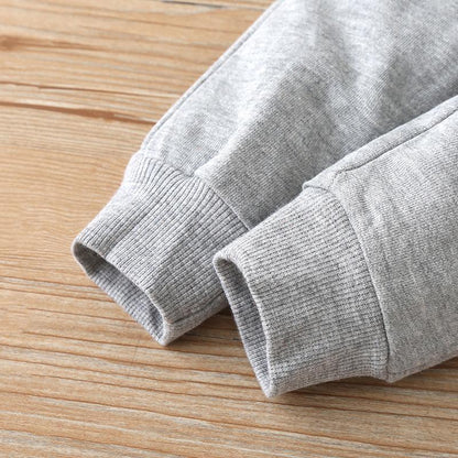 Baby Zipper Three-piece Long Sleeve Pants Set