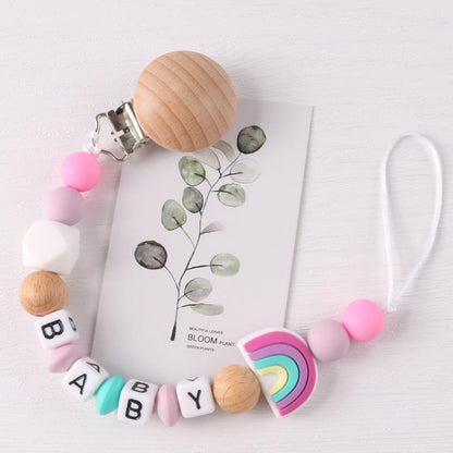 Beech Silicone Pacifier clip Baby Teether Toy Anti-lost Chain