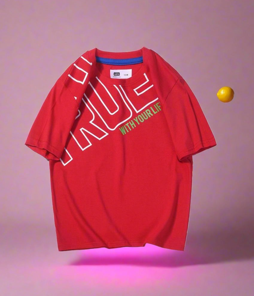 Off shoulder loose T-Shirt children's Short Sleeved Shirt
