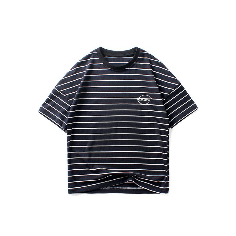 Striped embroidered top children's Short Sleeve