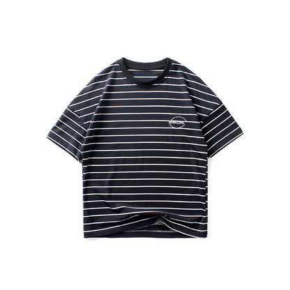 Striped embroidered top children's Short Sleeve