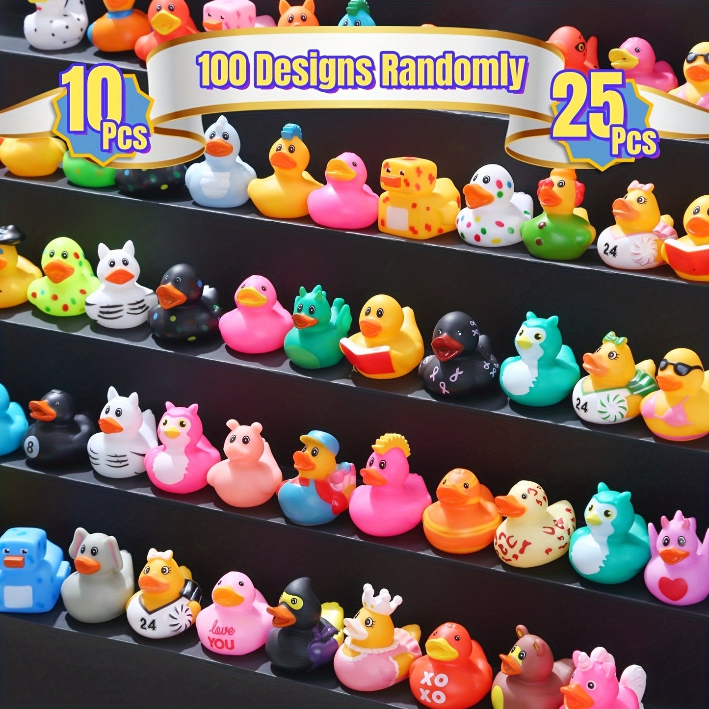 Assorted Rubber Ducks Toy Duckies For Kids And Toddlers