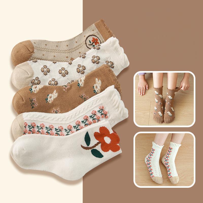 Children's Three-dimensional Flower Cotton Socks