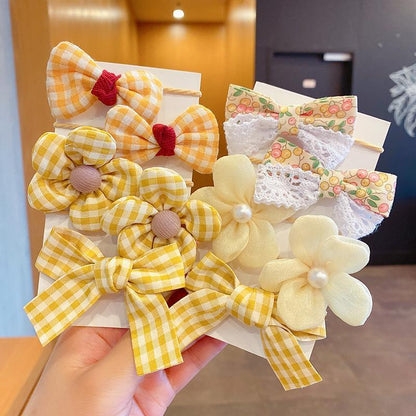 Children's Hair Ring Mesh Bow Set Head Flower