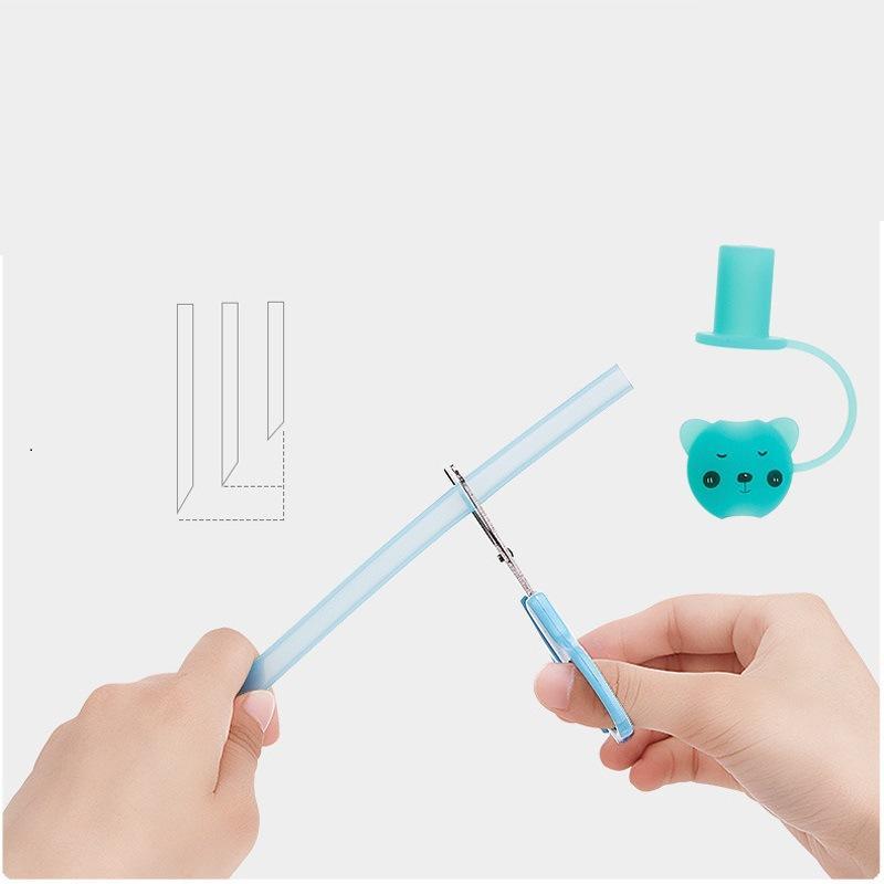 Children's Large Diameter Silicone Straw with Lid