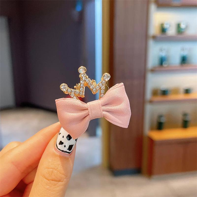 Children's Bow Rhinestone Crown Hairpin