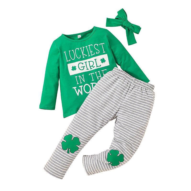 Children's Alphabet T-shirt Pants Two-Piece Set