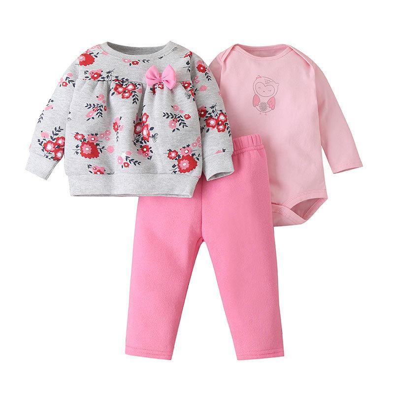 Polka Dot Infant Three-piece Climbing Suit T-shirt Pants Suit