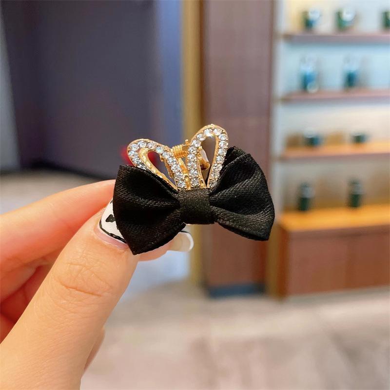 Children's Bow Rhinestone Crown Hairpin