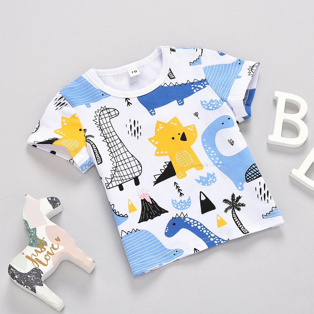 Boys' short sleeve cartoon animal print T-shirt I