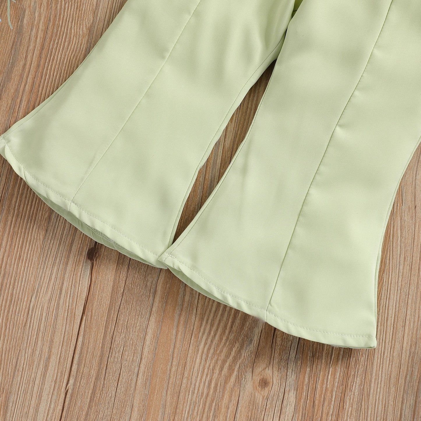 Suspender blouse pit strip coat green horn trousers two-piece set