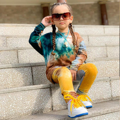 Girls Autumn New Casual Loose Bat Sleeve Long Sleeve Suit