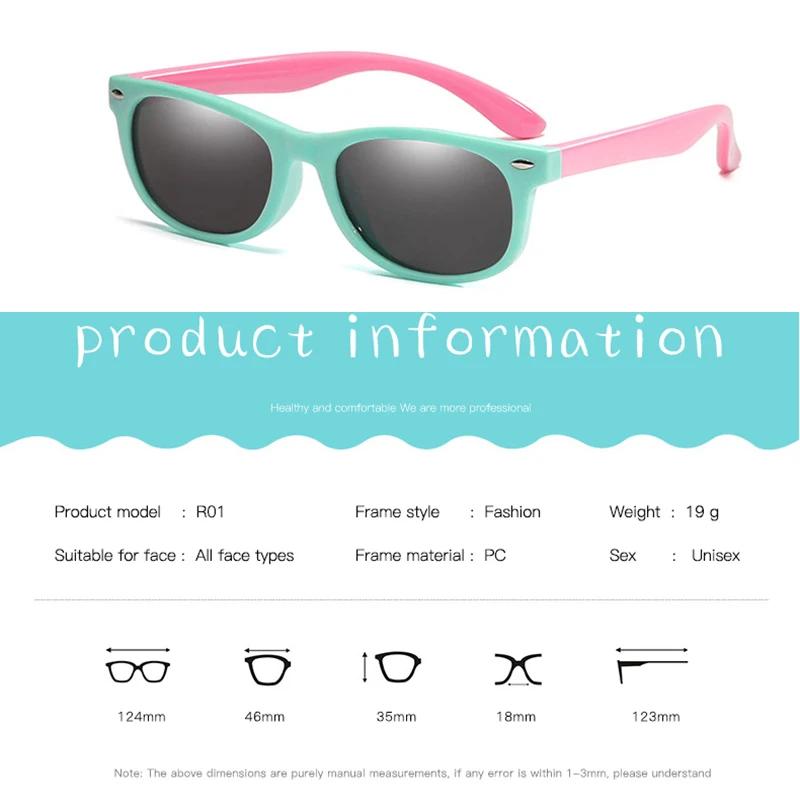 Polarized Kids Sunglasses TR90 Silicone Gel Frame