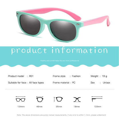 Polarized Kids Sunglasses TR90 Silicone Gel Frame
