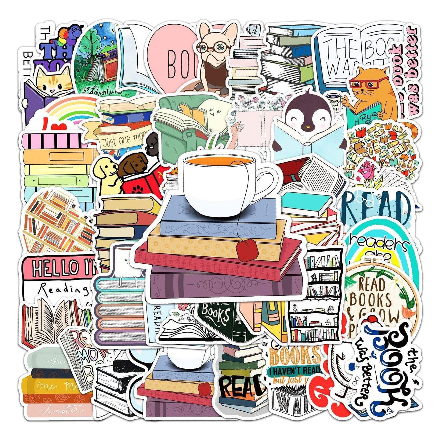50pcs Reading boook Graffiti Stickers