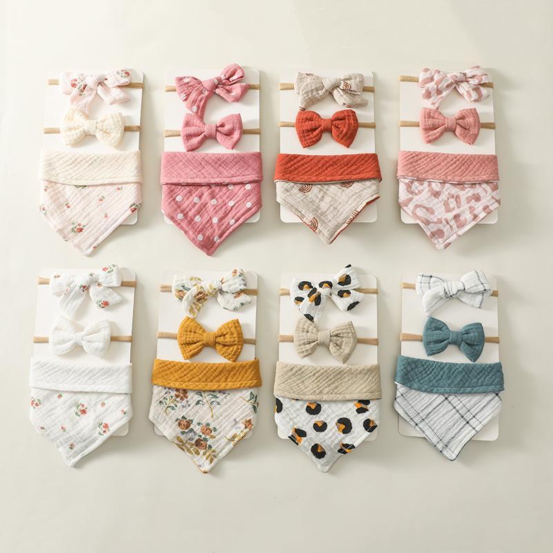 Baby Saliva Towel Nylon Headband Set