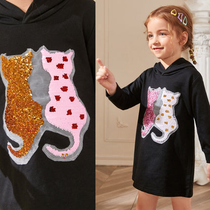 Sequin flip cartoon skirt baby Sweatshirt skirt A-line skirt