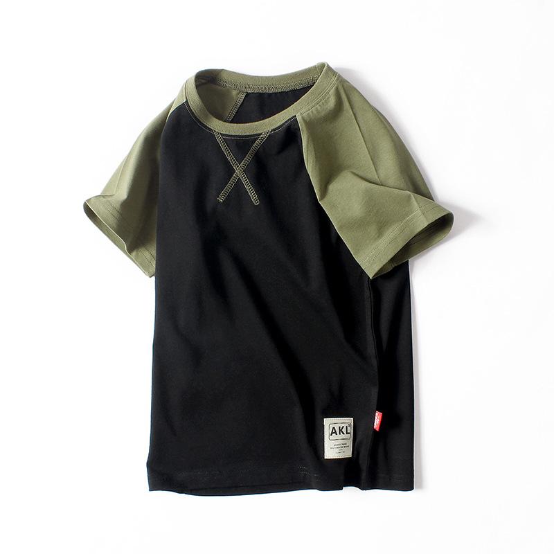 Children's short sleeved contrast top