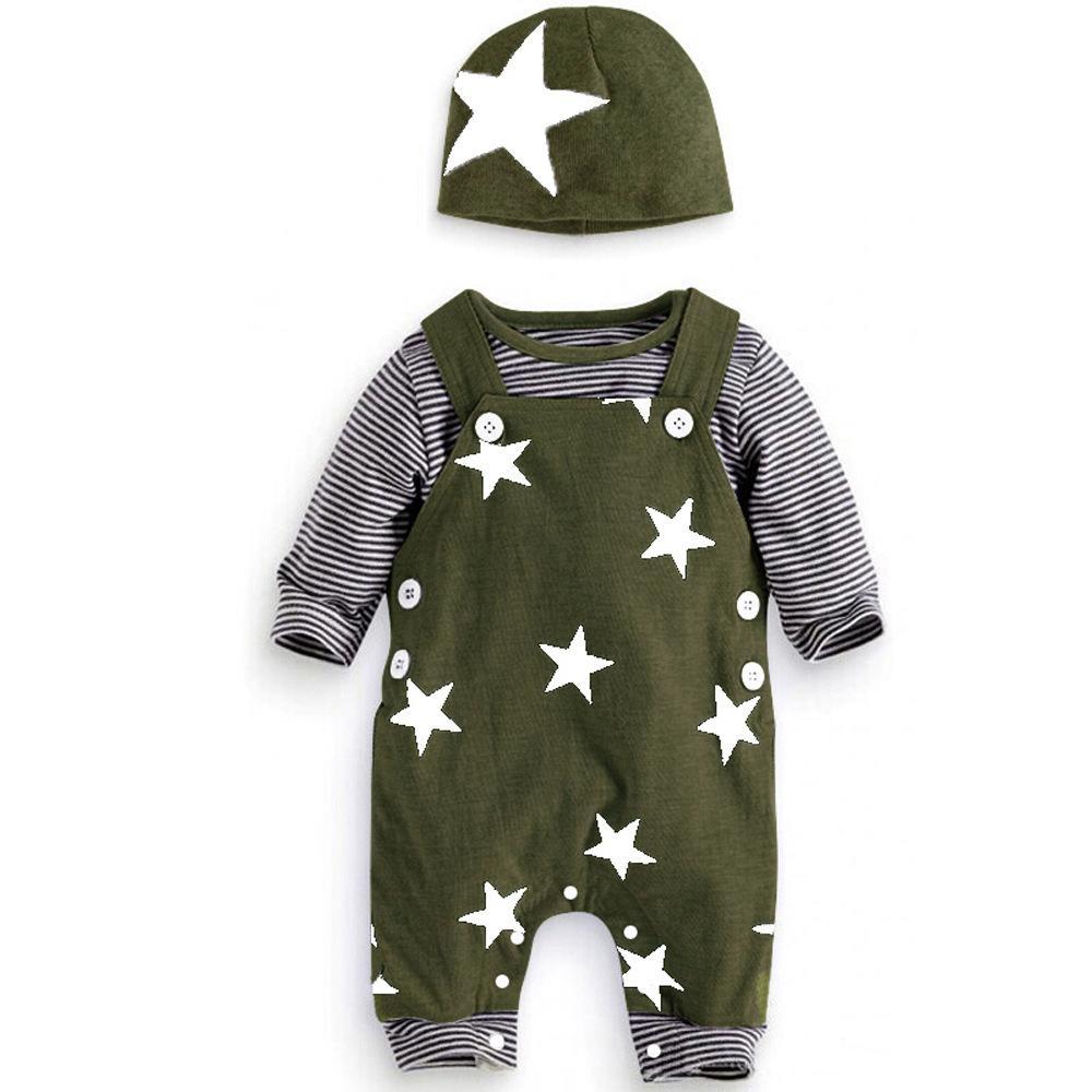 Top Striped Tee Strap Pants Children's Suit