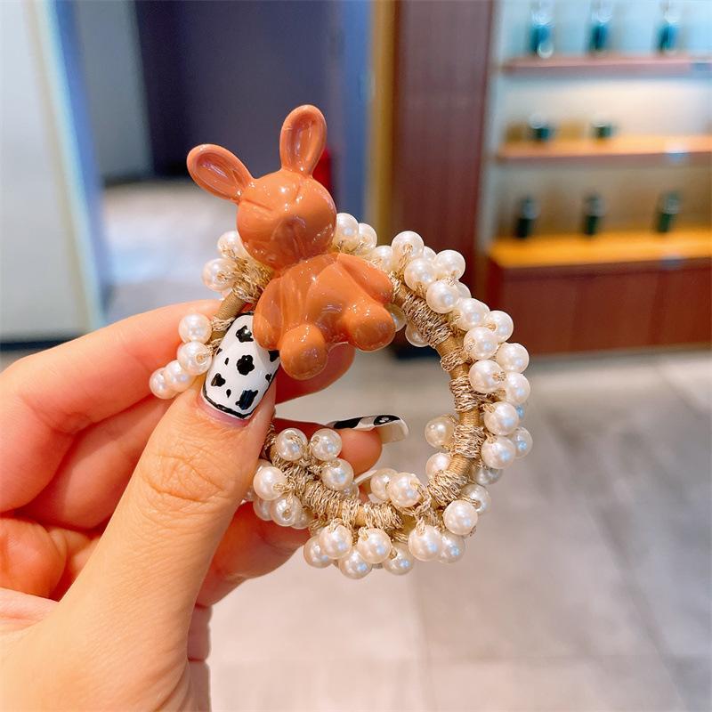 Milk Curry Children's Hair Tie Pearl Hair Rope