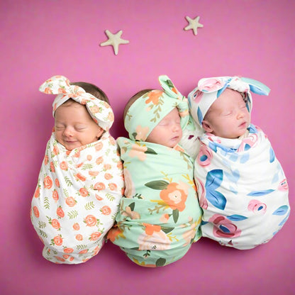 Newborn Baby Wrap Towel Headband Suit