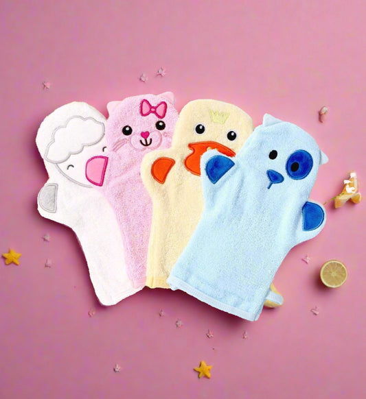 Baby Cartoon Bath Mitt Children Bath Towel Gloves