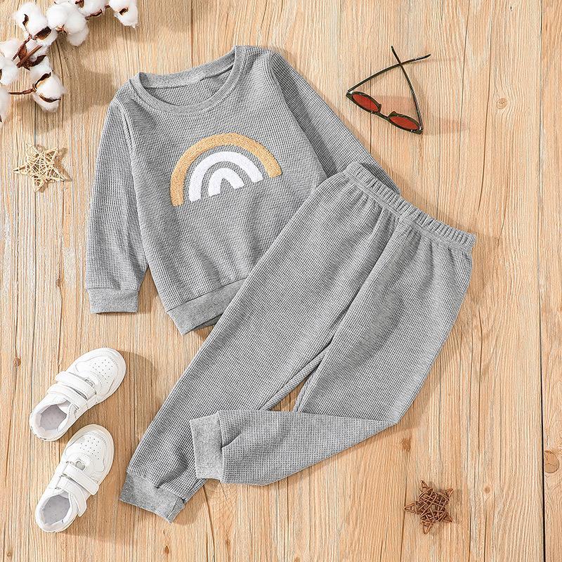 Children's Long Sleeve Jacket Pants Pullover Wear Two-Piece Set
