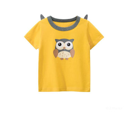 Girls' short sleeved T-shirt cute cartoon baby clothes