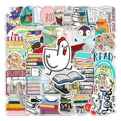 50pcs Reading boook Graffiti Stickers