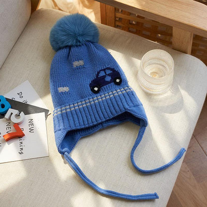 Children's Knitted and Cashmere Thickened Wool Ear Protection Warm Hat
