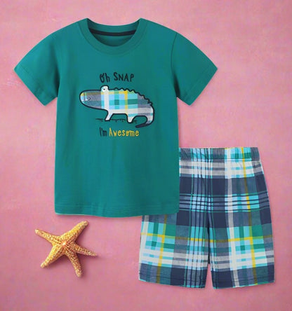 Children's T-Shirt Suit Knit Cotton Two Piece Set