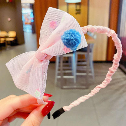 Girl's Hair Hoop Mesh Cartoon Broken Hair Clip Headdress