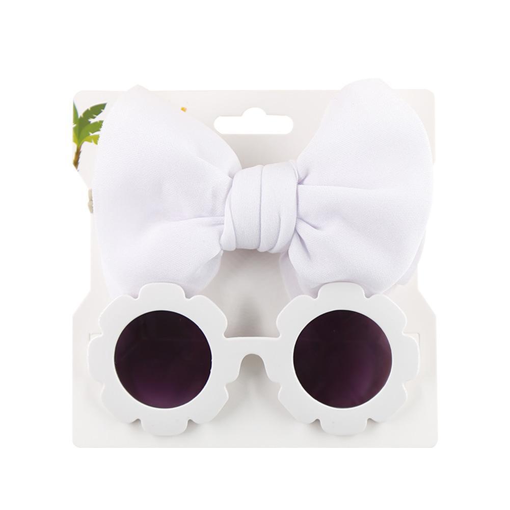 Children's Sunglasses Bow Headband Combination Set