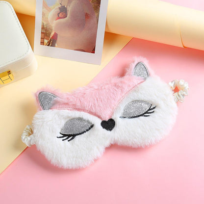 Children's Plush Eyeshade Cartoon Fox Pattern