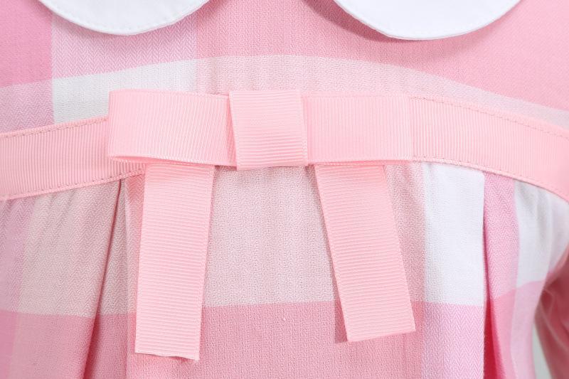 Children's Lapel Bow Long Sleeve Princess Dress