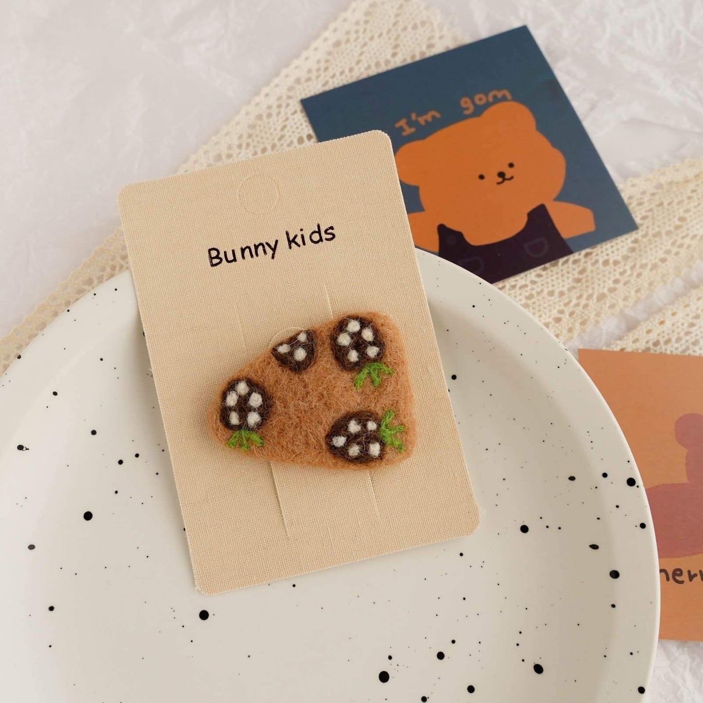 Children's Felt Triangle Strawberry Hairpin