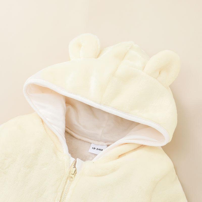 Children's Hooded Zip Shirt Solid Color Coat