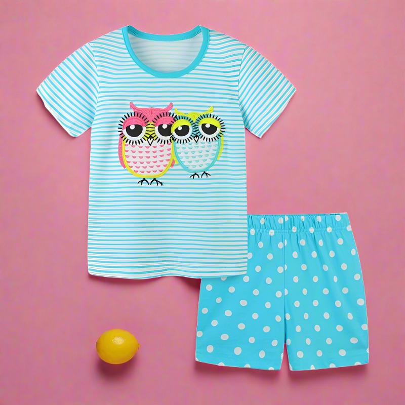 Children's set short sleeved knitted T-shirt set