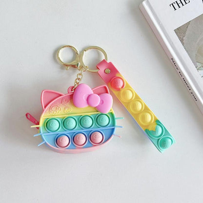 Cartoon Silicone Mini Bag Rabbit Pendant Keychain